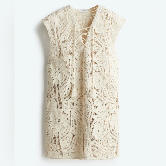 NWT H&M CROCHET-LOOK DRESS - Picture 7 of 9